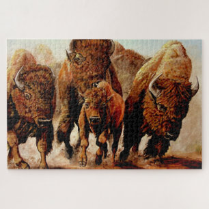 Puzzle Baffalo de remplissage/bison avec le veau, taureau