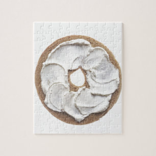 Puzzle Bagel with Cream Cheese