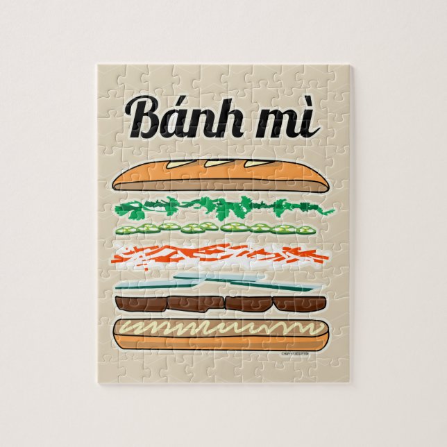Puzzle Baguette vietnamienne de pain français de sandwich (Vertical)