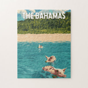 Puzzle Bahamas Illustration Voyage Art Vintage