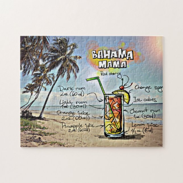 Puzzle Bahamas Mama Cocktail Drink Recette (Horizontal)