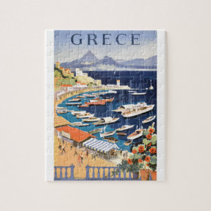 Puzzle Baie 1955 de la Grèce Athènes d'affiche de voyage