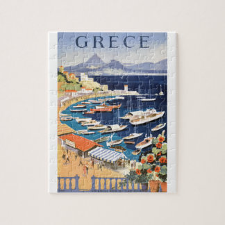 Puzzle Baie 1955 de la Grèce Athènes d'affiche de voyage