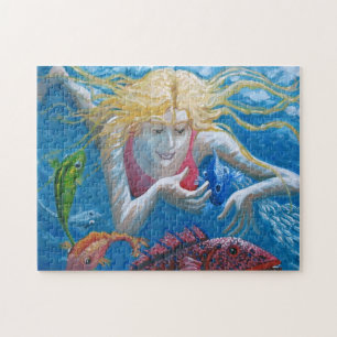 Puzzle Baignade avec poissons tropicaux
