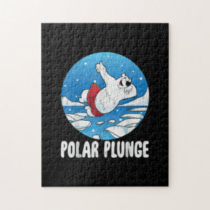Puzzle Bain d'hiver Polar Plunge Ice Jump Polar Ours Bain