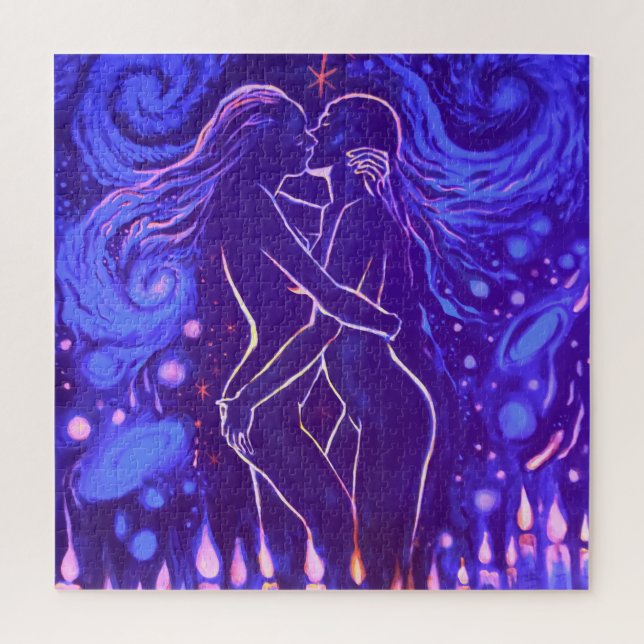 Puzzle Baiser lesbienne passionnée (Vertical)