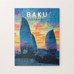Puzzle Bakou Azerbaïdjan Travel Art Vintage
