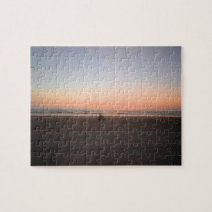 Puzzle Balade en vélo solitaire Sunrise sur la plage - 8x