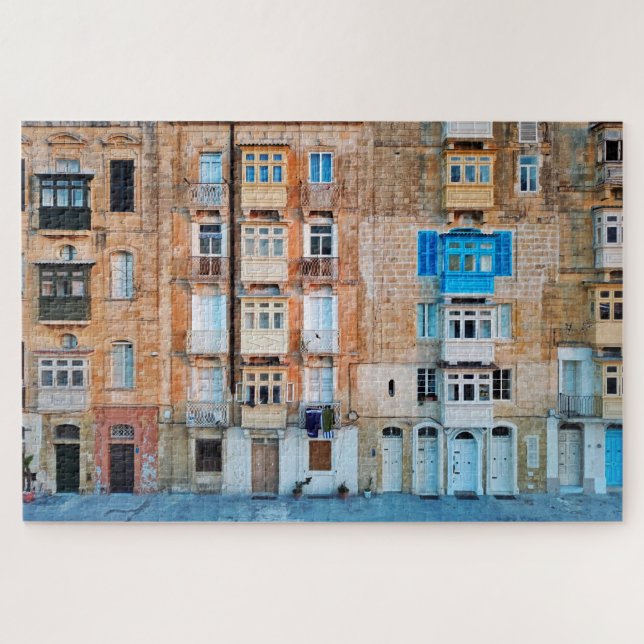 Puzzle Balcons traditionnels maltais La Valette Malte (Horizontal)