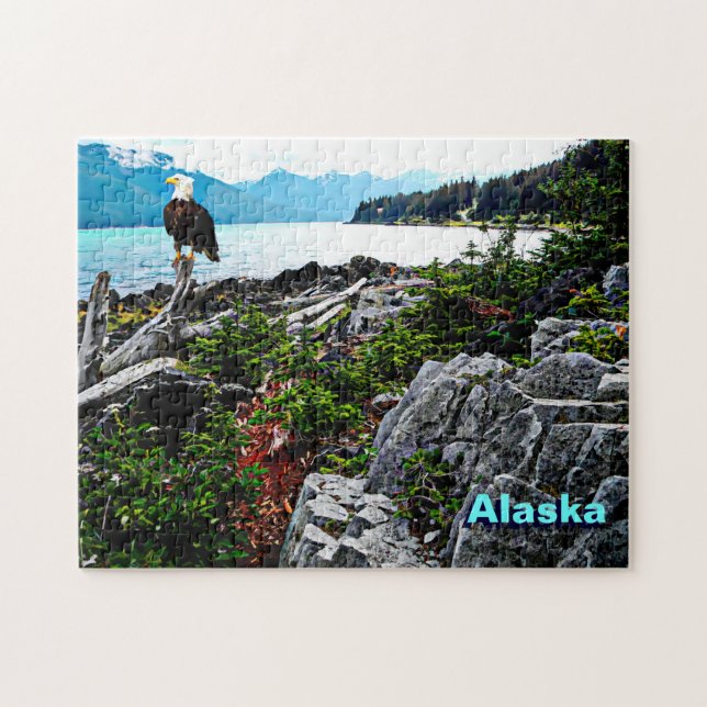 Puzzle Bald Eagle Sur La Côte De L'Alaska (Horizontal)