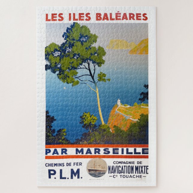 Puzzle Baléares Vintage Voyage en France (Vertical)