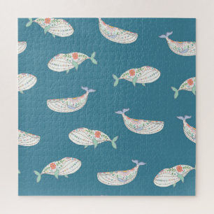 Puzzle Baleine scandinave, animaux de mer motif