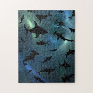 Puzzle Baleines à mâchoires de requin modernes sous la ga