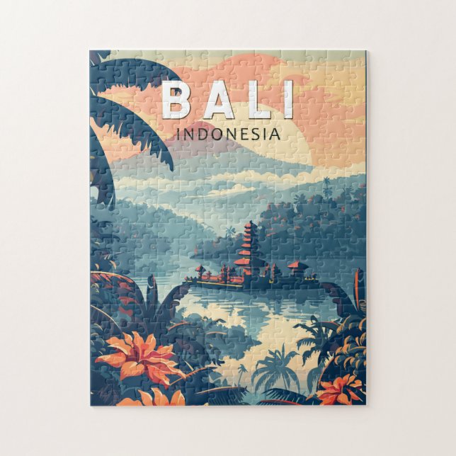Puzzle Bali Indonésie Travel Art Vintage (Vertical)