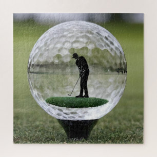 Puzzle Balle de golf en verre avec golfeur à l'intérieur,