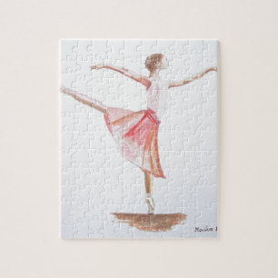 Puzzle Ballerina rose fille aquarelle danseuse fille ball