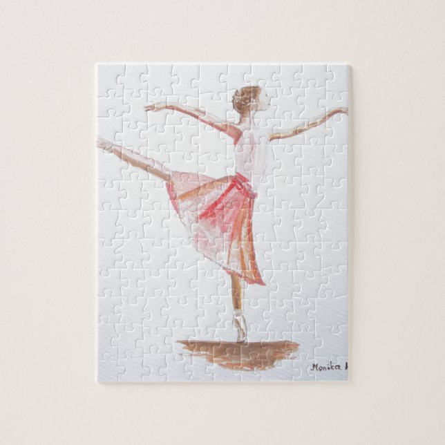 Puzzle Ballerina rose fille aquarelle danseuse fille ball (Vertical)