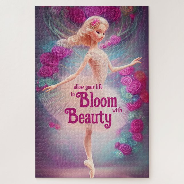 Puzzle Ballerina Rose inspirante danse de ballet floral (Vertical)