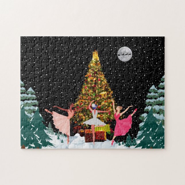 Puzzle Ballerinas de Noël en neige (Horizontal)