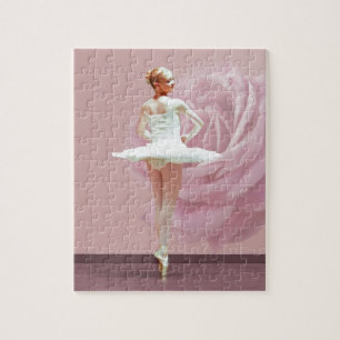 Puzzle Ballerine dans le blanc avec le rose de rose