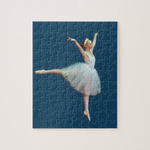 Puzzle Ballerine dans le blanc sur le bleu