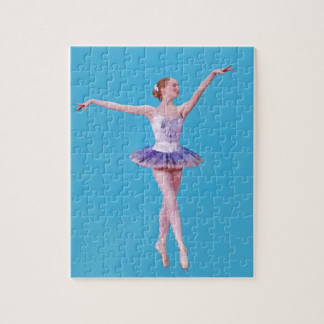 Puzzle Ballerine dans pourpre et blanc (Vertical)