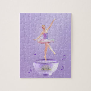 Puzzle Ballerine de boîte à musique avec le nénuphar,