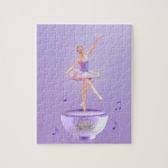Puzzle Ballerine de boîte à musique avec le nénuphar, (Vertical)
