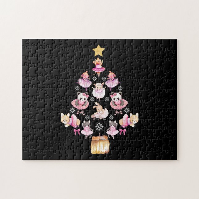 Puzzle Ballet Animaux Ballerina sapin de Noël (Horizontal)