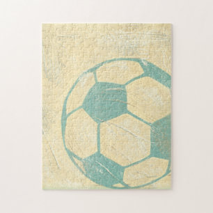 Puzzle Ballon de football bleu en pastel par Chariklia