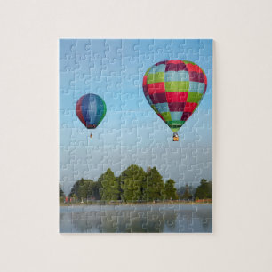 Puzzle Ballons à air chaud au-dessus d'un lac,  NZ