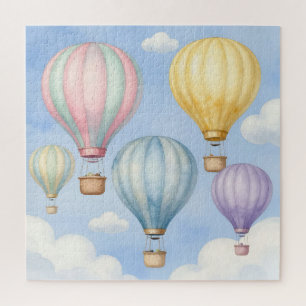 Puzzle Ballons à Air Chaud Pastel dans le Ciel