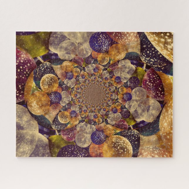 Puzzle Balloons Abstraits vintages Gold Purple (Horizontal)