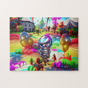 Puzzle Balloons psychédéliques Bienvenue Accueil Jigsaw P