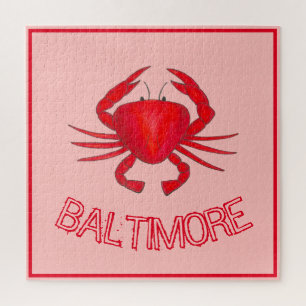 Puzzle Baltimore MD Maryland Crabes rouges Crustacé fruit