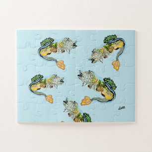 Puzzle : Banc de poissons de basse