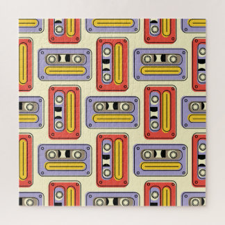 Puzzle Bandes cassettes rétro : motif sans soudure.