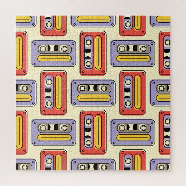 Puzzle Bandes cassettes rétro : motif sans soudure. (Vertical)