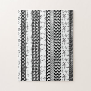 Puzzle Bandes de Motifs rétro noir et blanc 1