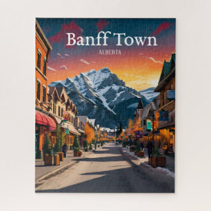 Puzzle Banff Town   Alberta Travel Vintage Retro