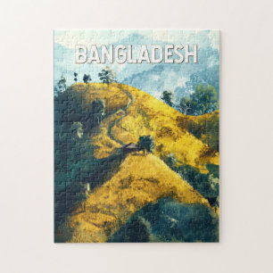 Puzzle Bangladesh Illustration Voyage Art Vintage