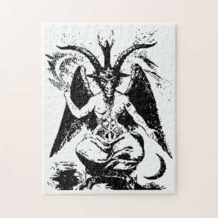 Puzzle Baphomet noir vintage