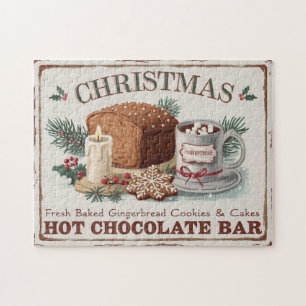 Puzzle Bar au chocolat chaud de Noël Vintage