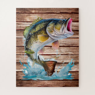 Puzzle Bar Bass Sautant Parti Pêcher