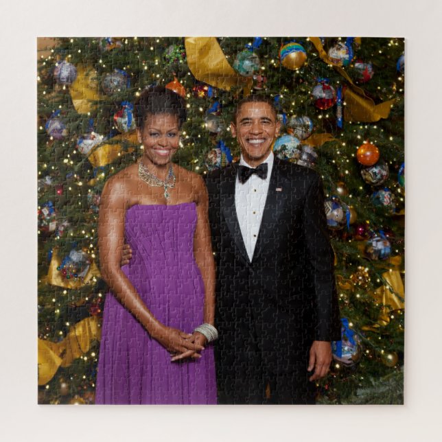 Puzzle Barack Obama Président des États-Unis Noël à la Ma (Vertical)
