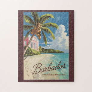Puzzle Barbados Art de Voyage peint Vintage