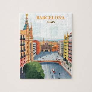 Puzzle barcelone espagne Voyage Art Vintage