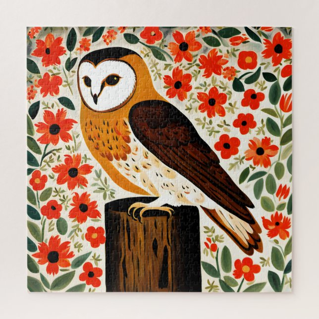 Puzzle Barn Owl (Vertical)