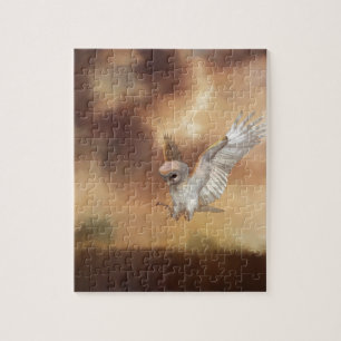 Puzzle Barn Owl en vol peinture numérique
