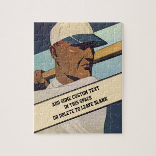 Puzzle Baseball Batteur Vintage Sport, Art Stylisé